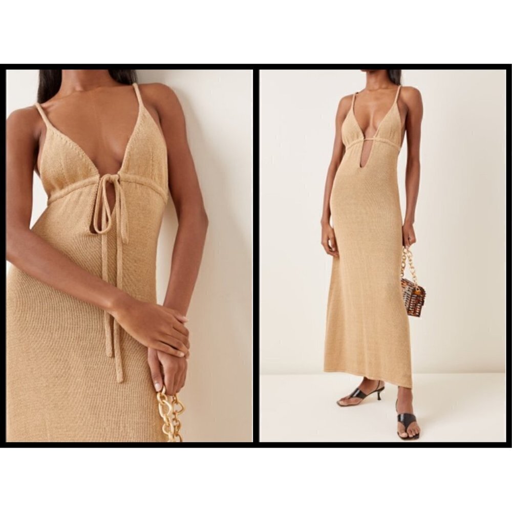 💕CULT GAIA💕 Kingsley Knit Dress ~ Light Camel Medium M NWT